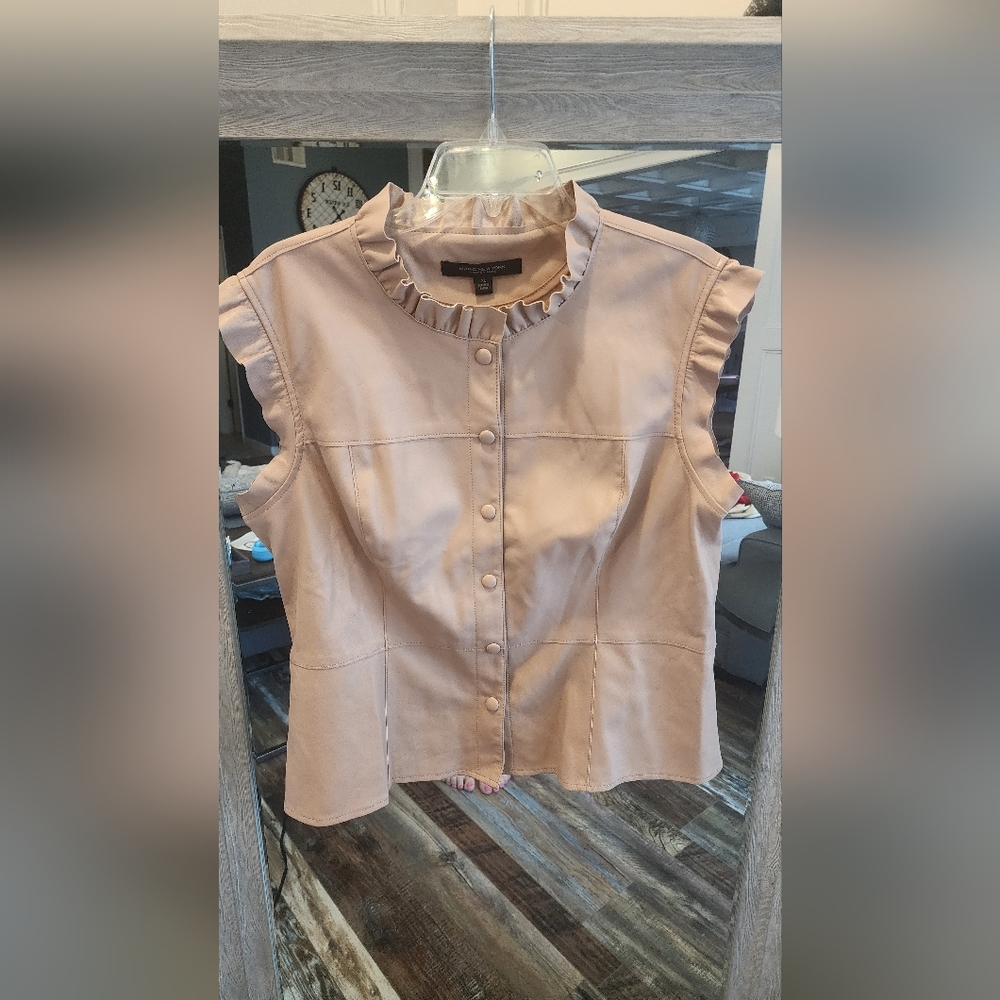 Marc New York Faux Leather Vest Top